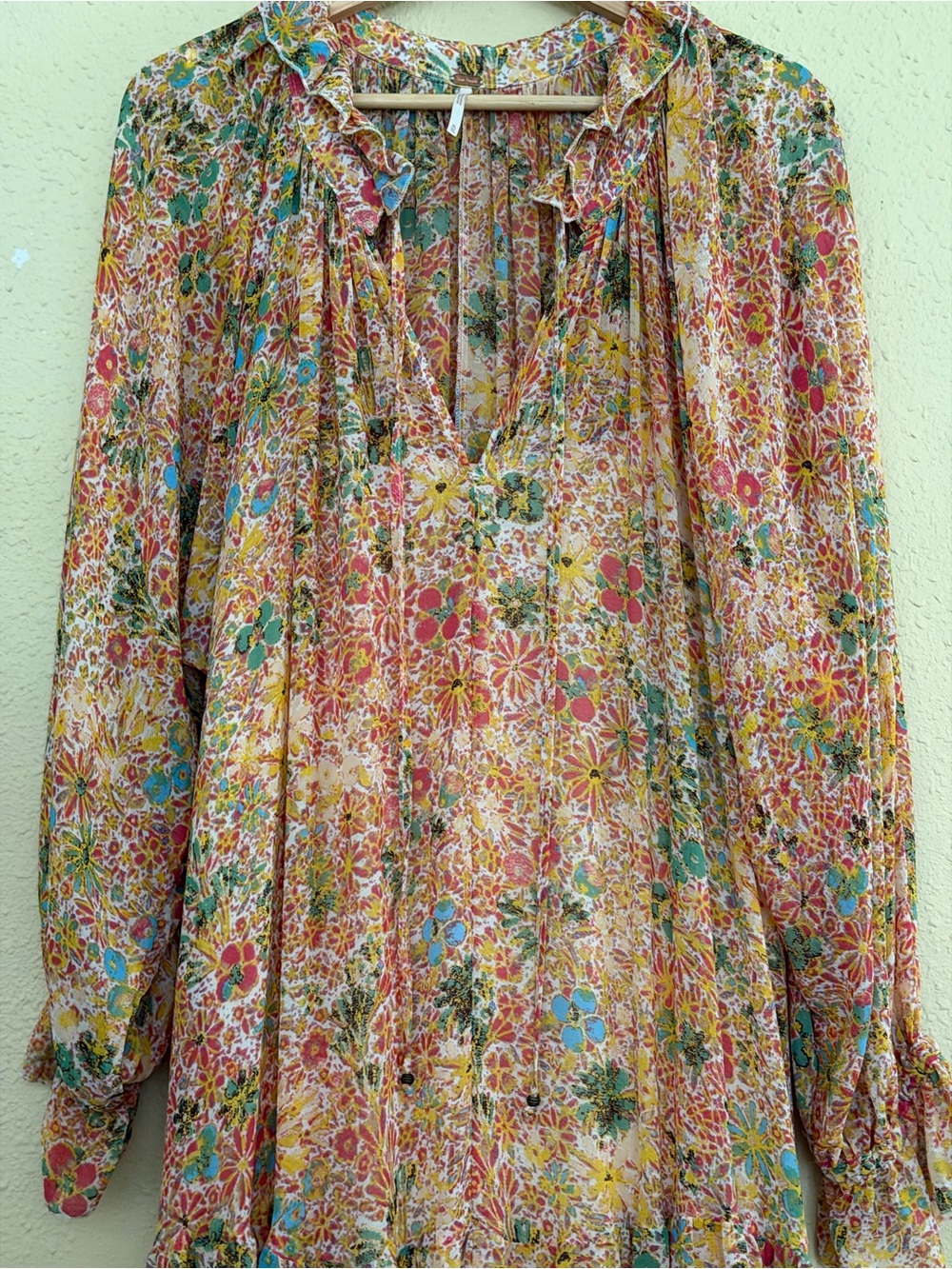 Free People | Feeling Groovy Maxi Dress Floral Orange - Size XL - Picture 3 of 7